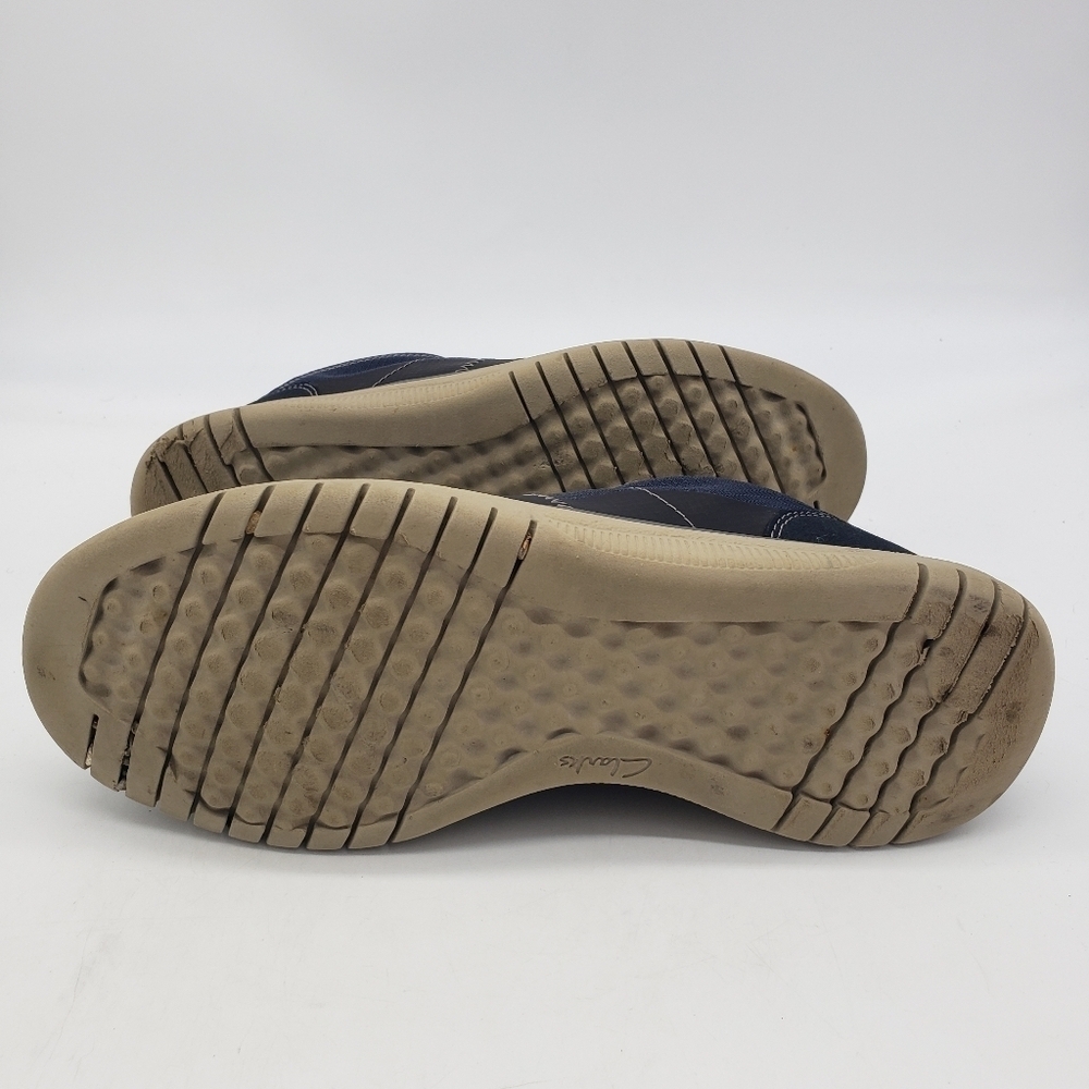 Clarks Shoes Mens 8.5 Votta Edge Blue Canvas Low Top Oxford Sneakers - Picture 5 of 9